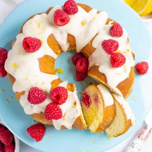 Lemon Raspberry Mini Bundt Cakes - Sugar Salt Magic