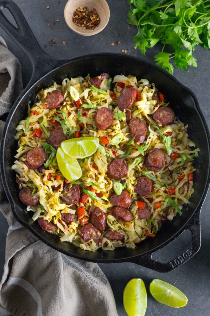 Fried Cabbage with Sausage