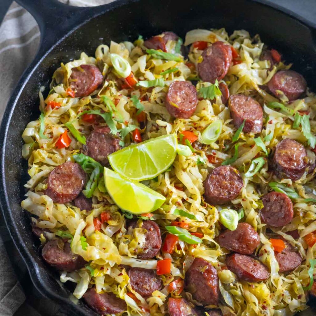Fried Cabbage with Sausage